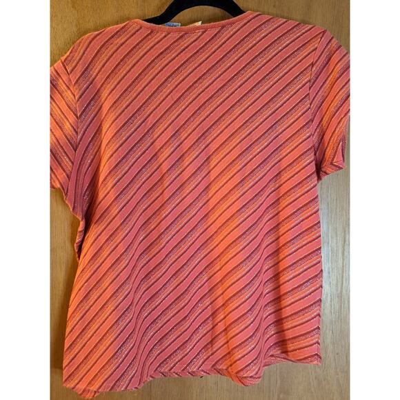 Women's Faded Glory Orange Striped T-Shirt - Picture 4 of 7